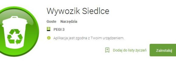 Aplikacja Wywozik Siedlce - już dostępna