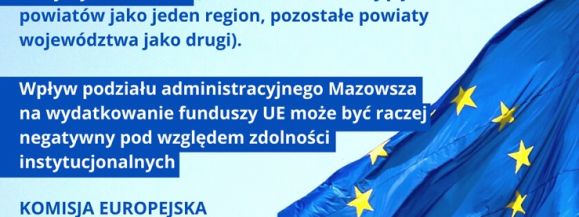 Rada ds. Unii Europejskiej przeciwna podziałowi Mazowsza 