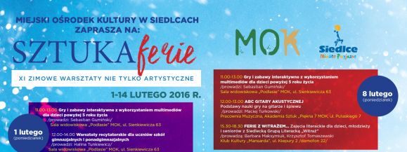 SZTUKAferie 2016 &mdash; XI Zimowe Warsztaty nie tylko Artystyczne